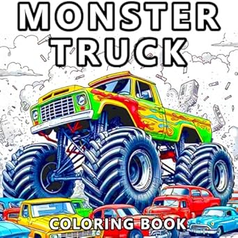 monster truck coloring book 50 action packed designs for boys and adults who love big trucks and bold stunts