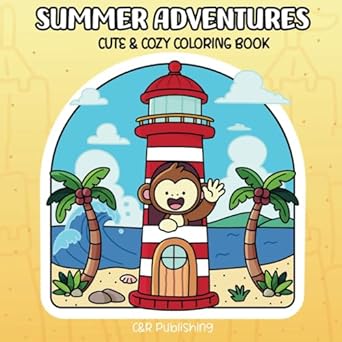 summer adventures featuring cute and cozy summer scenes with adorable animal characters for teens and adults