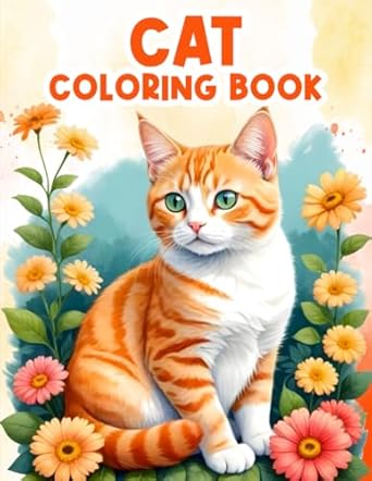 cat coloring book for adults and kids 50 playful designs of kittens and cats for all ages relaxing activity