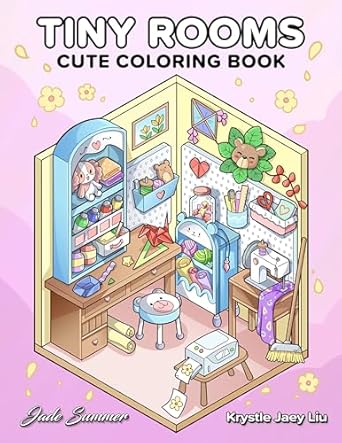 tiny rooms cute coloring book for adults and teens with cozy homes for relaxation 1st edition jade summer