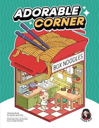 adorable corner cute coloring book for adults and teens featuring creative corners of the adorable town 1st