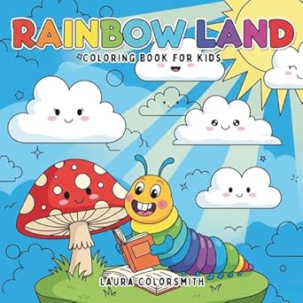 rainbow land coloring book for kids color imagine and explore the magical land of rainbows and friends 1st