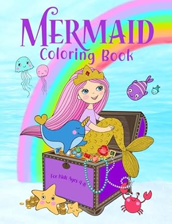 mermaid coloring book for kids ages 4 8 40 cute unique coloring pages 1st edition two hoots coloring