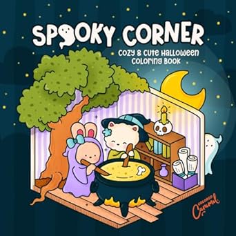 spooky corner cozy and cute halloween coloring book 1st edition colored caramel b0dfv8l9xs, 979-8337571539