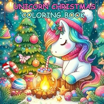 unicorn christmas coloring book for kids magical holiday fun with festive unicorns snowflakes and gifts