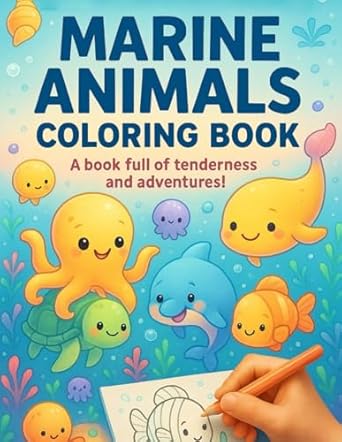 marine animals coloring book 50 adorable marine animals discover the magical world of marine animals