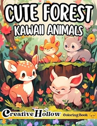 cute forest kawaii animals coloring book 25+ adorable kawaii animal illustrations with full page nature