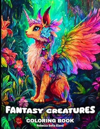 fantasy creatures coloring book for adults and teens 50 fantasy coloring pages featuring a magical world of
