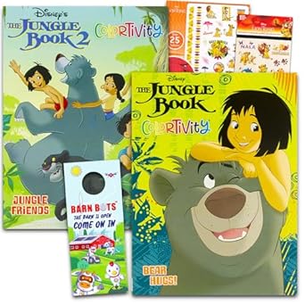 Jungle Book Coloring Book Set For Boys Girls 2 Jumbo Jungle Book Coloring Activity Books With Stickers Tattoos And More Jungle Book Coloring Bundle For Kids Toddlers