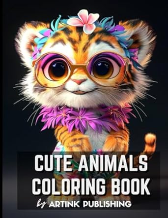 cute animals adult coloring book by artink publishing funny emotional animals babies in cartoon style for fun