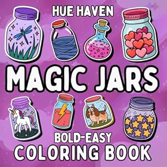 magic jars easy and bold coloring book for kids and adults simple stress relief designs of cute fun fantasy