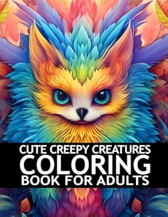 cute creepy creatures coloring book for adults mindfulness zen coloring book for adults teens and kids with
