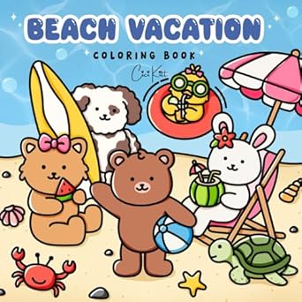 ocean animals beach vacation bold and easy coloring book for adults and kids featuring friendly sea creatures