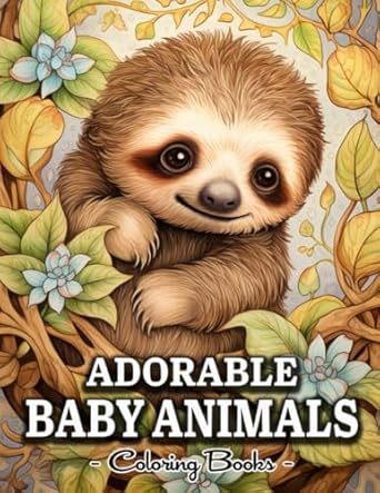 adorable baby animals cute and creepy animals coloring books for adults with sloths elephants owls horses