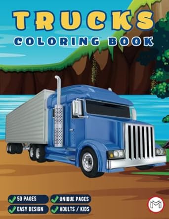 truck coloring book for adults truck coloring pages vehicle coloring book gift vehicle coloring book adult