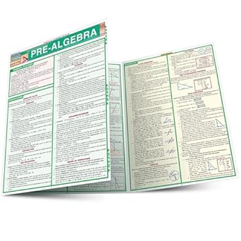 pre algebra quickstudy laminated reference guide 1st edition dr s b kizlik 1572227265, 978-1572227262