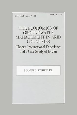 the economics of groundwater management in arid countries theory international experience and a case study of