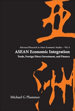 asean economic integration trade foreign direct investment and finance 1st edition michael g plummer