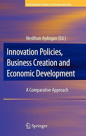innovation policies business creation and economic development 2009th edition aydogan 0387799753,