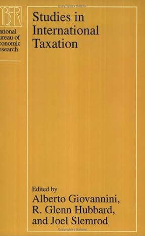 studies in international taxation 1st edition alberto giovannini ,r glenn hubbard ,joel slemrod 0226297020,