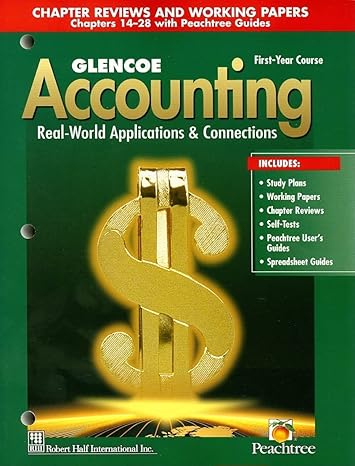 glencoe accounting 1st year course chapter reviews and working papers 14 28 4th edition mcgraw hill