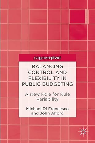 balancing control and flexibility in public budgeting a new role for rule variability 1st edition michael di