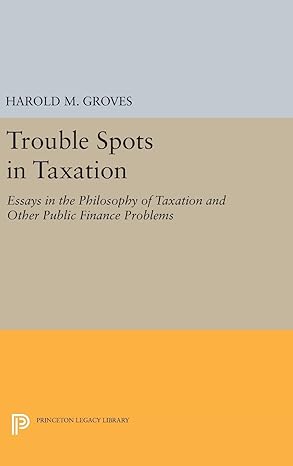 trouble spots in taxation 1st edition harold martin groves 0691653534, 978-0691653532