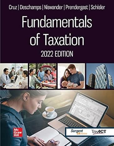 connect online access code for fundamentals of taxation 2022nd edition ana cruz 1264209266, 978-1264209262