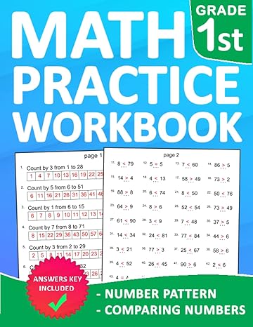 math practice workbook number pattern and comparing numbers for grade 1 with answers 1st grade math