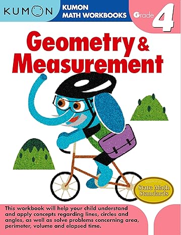 kumon grade 4 geometry and measurement workbook edition kumon publishing 1934968676, 978-1934968673