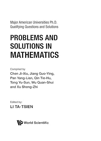 problems and solutions in mathematics 1st edition li ta tsien b007n3ijk0