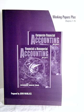 working papers plus select exercises and problem chapters 1 15 for warren/reeve/fess corporate financial 8th