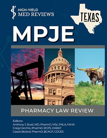 mpje texas a pharmacy law review 1st edition high yield med reviews ,anthony j busti ,craig cocchio ,cassie