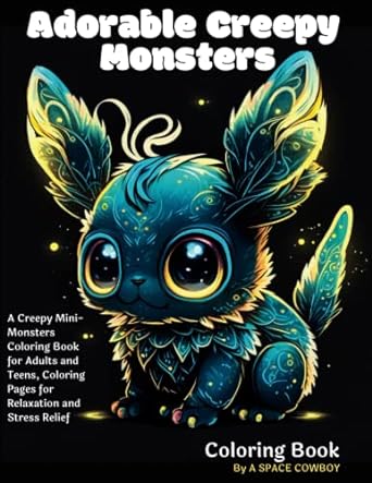 adorable creepy monsters coloring book a creepy mini monsters coloring book for adults and teens coloring