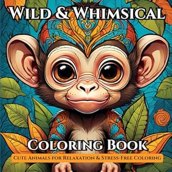 wild and whimsical adult coloring book cute animals for relaxation and stress free coloring unleash your