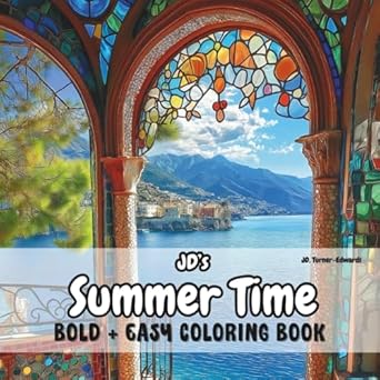 bold and easy coloring book for adults and kids jds summer time cute and simple designs of various summer