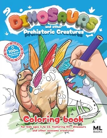dinosaurs and other prehistoric creatures coloring book 1st edition jordi perez fernandez b0fb8fyghm,