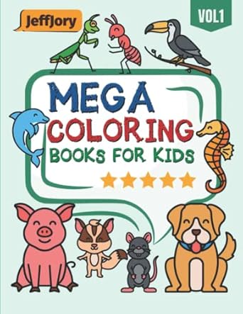 mega coloring books for kids 100 funny animals big large giant easy coloring pages and simple picture