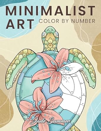 color by number minimalist art adult coloring book for women and teens with easy boho designs for stress