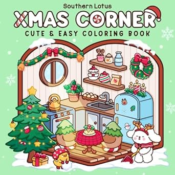 xmas corner coloring book for adults and teens featuring christmas scenes and pocket spaces cute and easy