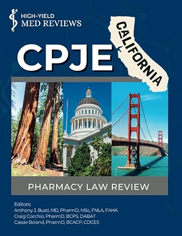 cpje california a pharmacy law review 1st edition high yield med reviews ,anthony j busti ,craig cocchio