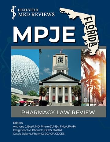 mpje florida a pharmacy law review 1st edition high yield med reviews ,anthony j busti ,craig cocchio ,cassie