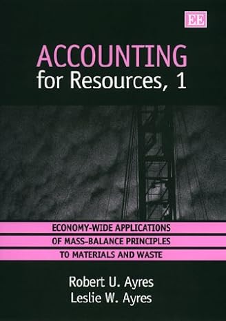 accounting for resources 1 economy wide applications of mass balance principles to materials and waste 1st