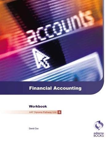 financial accounting workbook 1st edition david cox 1905777078, 978-1905777075