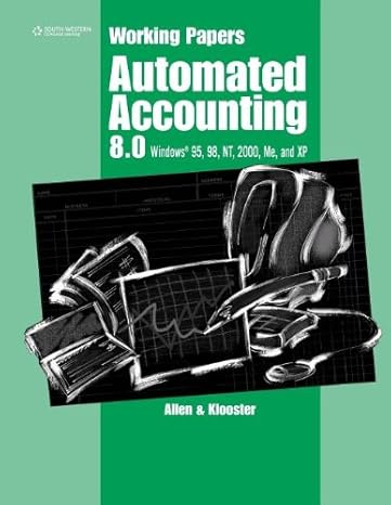 working papers for automated accounting 8 0 8th edition warren allen ,dale a klooster 0538435097,