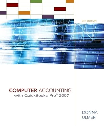 computer accounting with quickbooks pro 2007 9th edition donna ulmer 0073526835, 978-0073526836