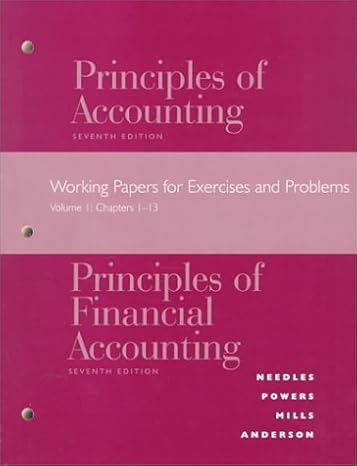 principles of accounting / principles of financial accounting working papers for exercises and problems vol 1