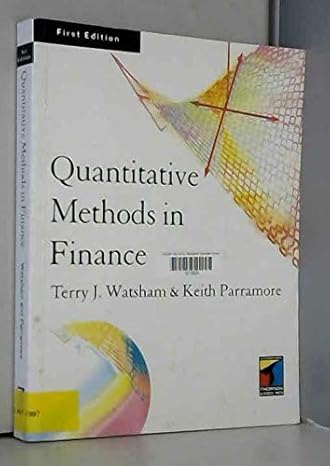 quantitative methods in finance 1st edition terry j watsham 0412608200