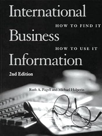 international business information how to find it how to use it 2nd edition ruth a pagell ,michael halperin