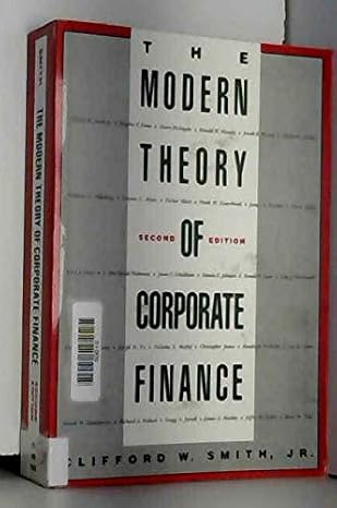 the modern theory of corporate finance 2nd edition clifford w smith 0070591091, 978-0070591097